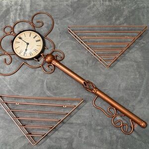 Vintage Copper Key Wall Clock